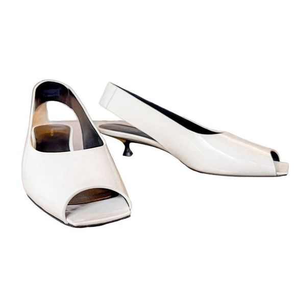 NEW The Row Sharp Slingback Heels in Milk White Kitten Heel EU Size 36 US Size 6 - Picture 14 of 14